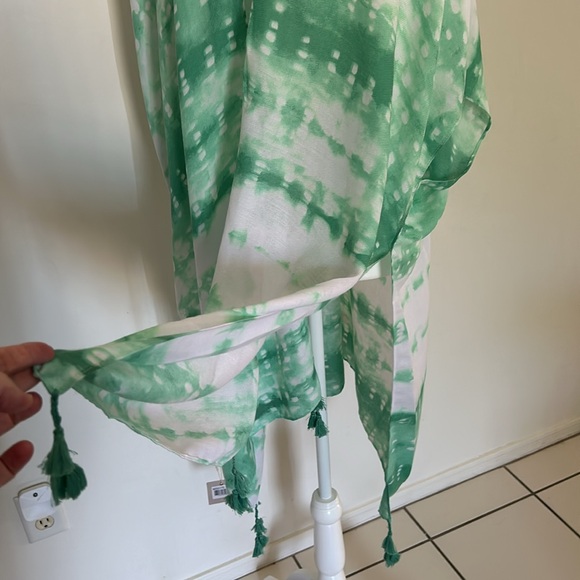 NWT Green Tie Dye Draped Kimono - Picture 4 of 7